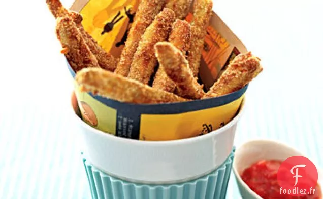 Frites de Courgettes Cuites au Four avec Trempette au Coulis de Tomates