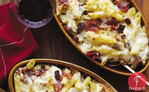 Penne à la Garrotxa, Jambon Serrano et Tomates Séchées