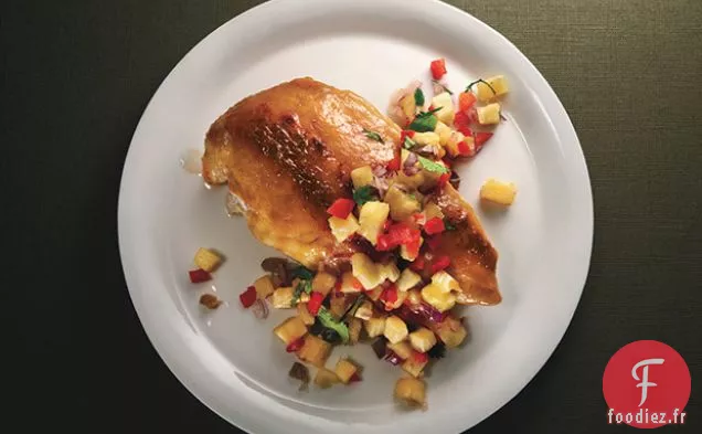Poulet Glacé à l'Ananas et Salsa au Jalapeño