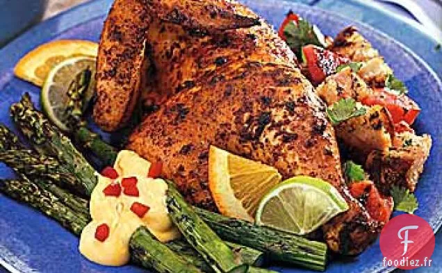 Poulet Mariné à l'Ail, Piments et Jus d'Agrumes