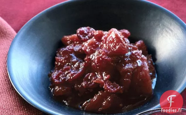 Chutney aux Canneberges, aux Poires et au Gingembre