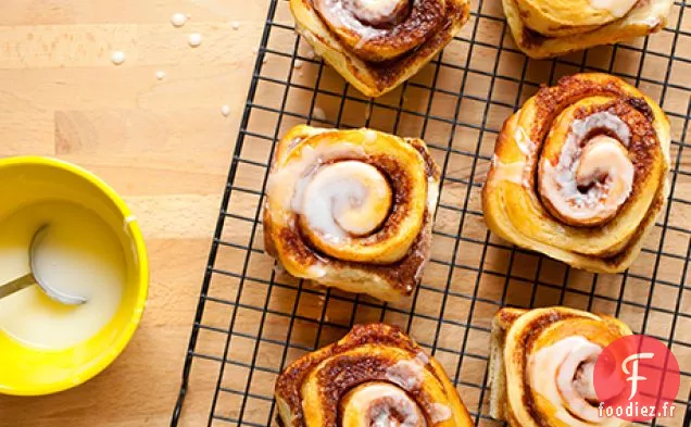 Rouleaux à la cannelle avec glaçage