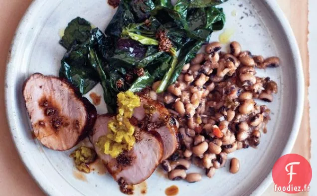 Filet de Porc Glacé aux Yeux Rouges aux Petits Pois