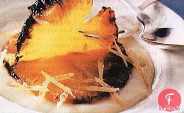 Ananas Caramélisé à la Crème Anglaise au Gingembre