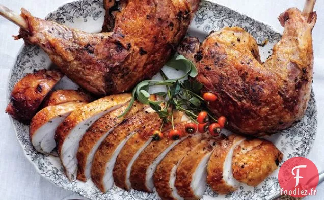 Poitrine de Dinde Rôtie Saumurée avec Cuisses Confites
