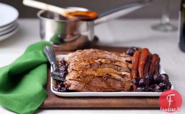 Poitrine Braisée au Vin aux Cerises Acidulées