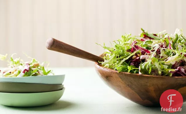 Salade Frisée, Radicchio et Fenouil à la Vinaigrette à la Moutarde