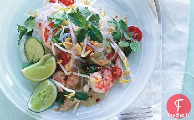 Salade de Nouilles au Poulet et aux Crevettes Thaïlandaises