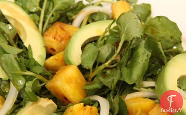 Salade Cubaine d'Avocat, de Cresson et d'Ananas (Ensalada de Aguacate, Berro, y Piña)