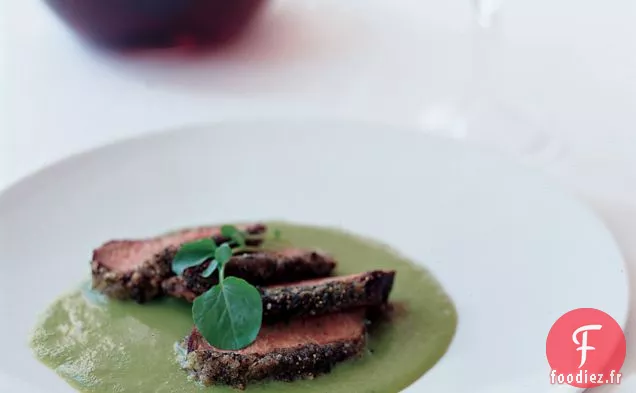 Agneau Mariné au Thé au Jasmin et Sauce aux Pois Sucrés