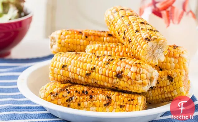Maïs Grillé avec Sauce Barbecue Miel-Gingembre