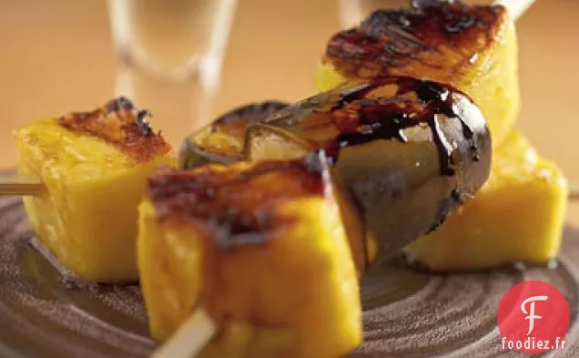 Ananas Grillé et Bananes avec Glaçage à la Limonade