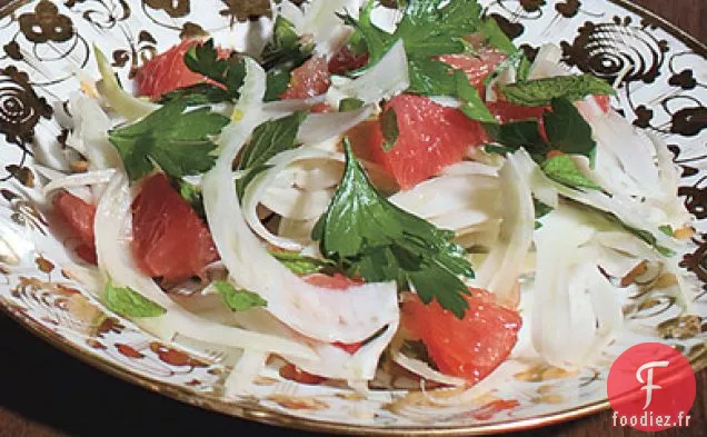 Salade d'herbes Fraîches, de Pamplemousse et de Fenouil