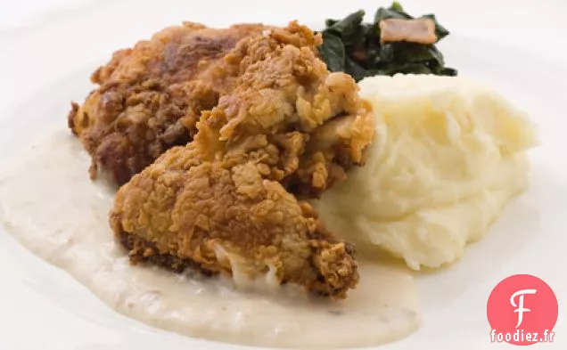 Poulet Frit du Sud avec Sauce Campagnarde