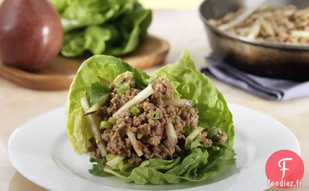 Wraps de Poulet et de Laitue aux Poires à l'Asiatique