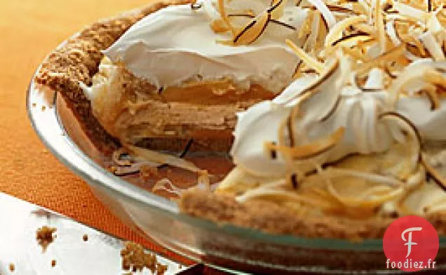 Tarte Tourbillonnante à la Crème Glacée à la Macadamia et au Sorbet à la Mangue