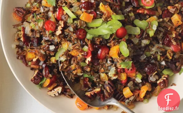 Farce de Riz Sauvage, de Fruits et de Pacanes