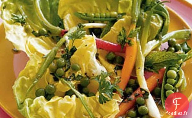 Salade de Légumes de Printemps à la Vinaigrette aux Pois Verts