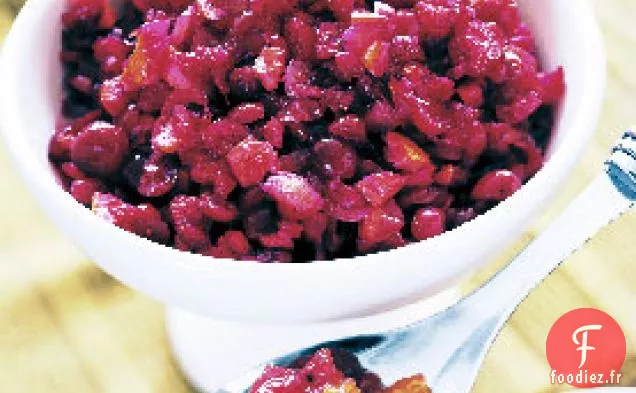 Relish aux Canneberges, à la Mandarine et au Gingembre cristallisé