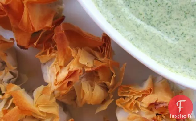 Paquets De Pois Et Champignons À La Crème De Coriandre