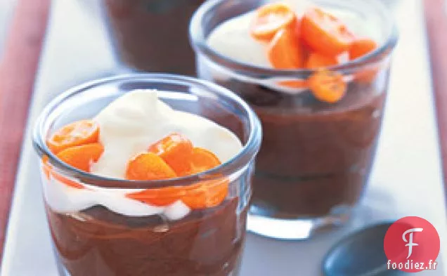 Mousse au Chocolat Noir aux Kumquats Sucrés