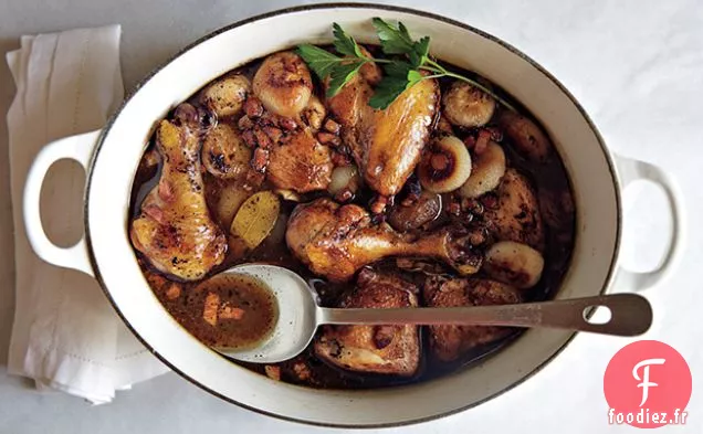 Poulet Braisé au Vinaigre et Oignons