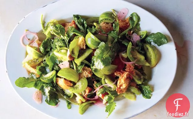 Panzanella Verte à l'Échalote Marinée
