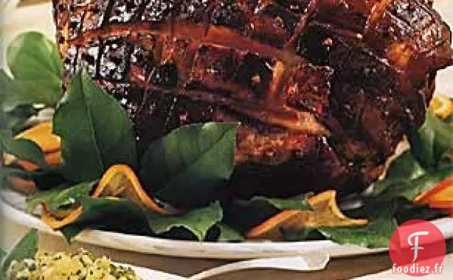 Jambon Glacé à la Marmelade et Sauce au Thé à l'Orange Douce