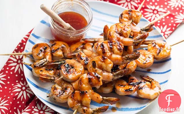 Crevettes Grillées à la Sauce Barbecue Miel-Gingembre