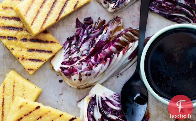 Polenta et Radicchio grillés avec un filet de Balsamique