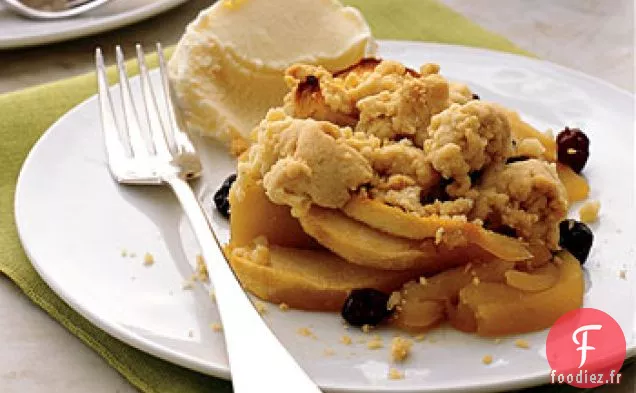 Crumble Pomme-Raisin avec Glace à l'Orange