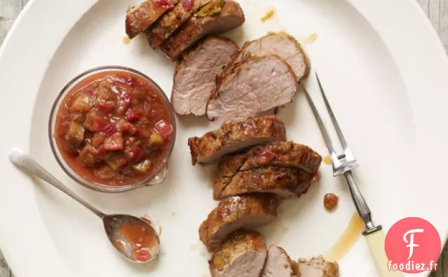 Filet de Porc au Chutney de Rhubarbe Épicé
