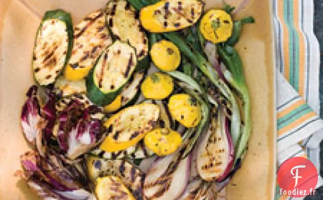 Radicchio Grillé, Courges D'Été Et Oignons Verts