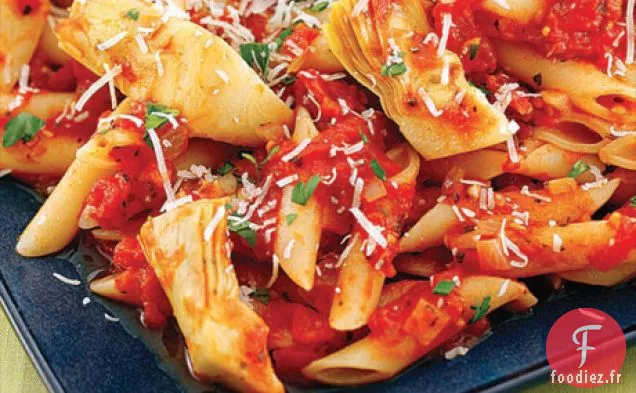 Tomates Prunes et Artichauts aux Penne