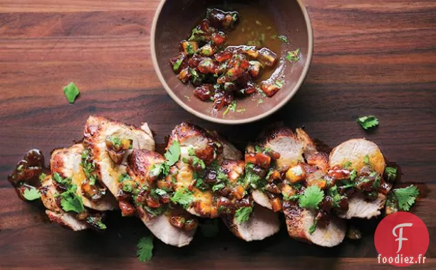 Filet de Porc avec Datte et Relish de Coriandre