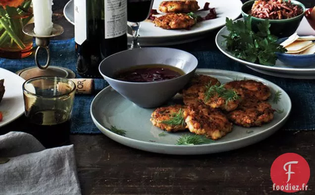 Beignets de Poisson Fumé à la Vinaigrette aux Betteraves