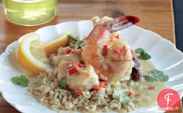 Crevettes au Curry et à la Noix de Coco
