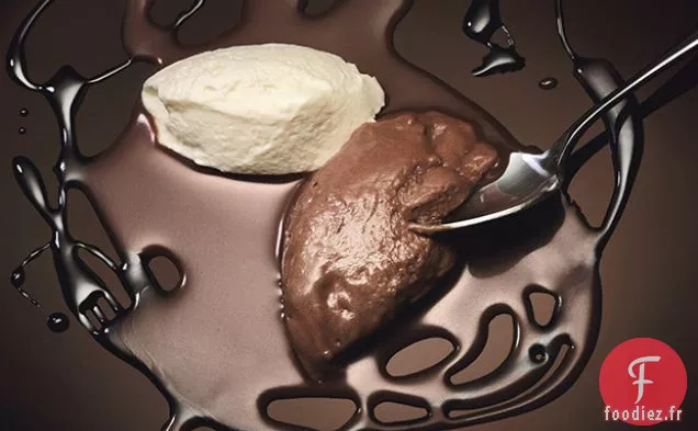 Mousse Au Chocolat au Lait avec Ganache au Porto et Crème Fraîche Fouettée