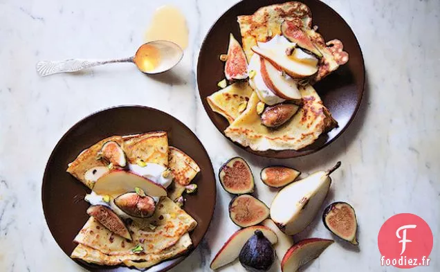 Crêpes à la Semoule de Maïs aux Figues et aux Poires