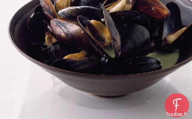 Moules à la Crème de Basilic