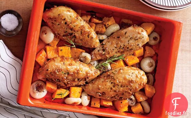 Poulet aux Herbes et Courge