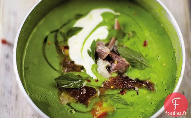 Soupe aux Pois Verts et au Jambon