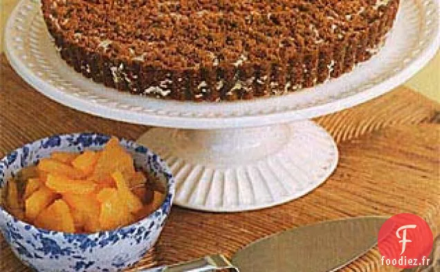 Tarte à la Crème Glacée au Crumble au Gingembre avec une Sauce à l'Ananas