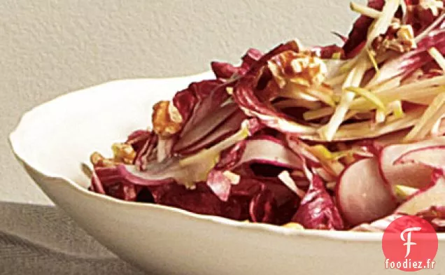 Salade Granny Smith, Radis et Radicchio avec Vinaigrette Orange-Noix