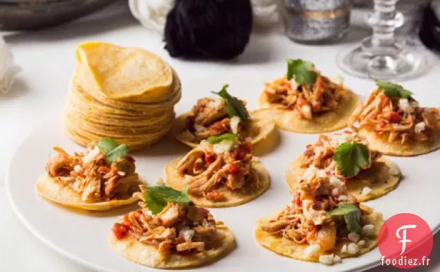 Tacos Mous au Poulet Chipotle en bouchées (tinga de pollo)