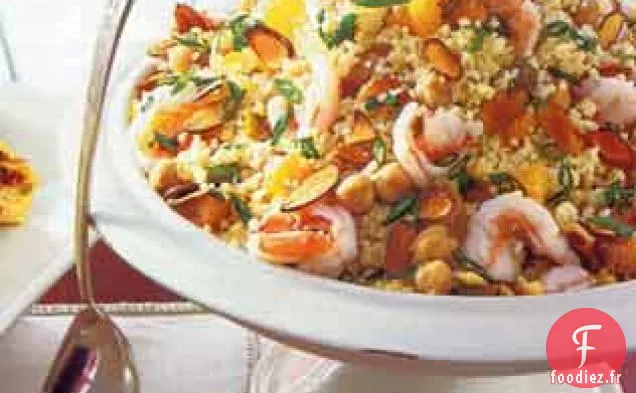 Salade de Couscous et Crevettes aux Mandarines et Amandes