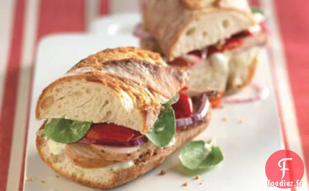 Sandwichs au Rôti de Porc aux Poivrons et à la Roquette