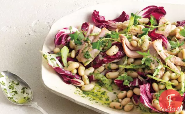 Salade De Haricots Blancs Et Thon Avec Radicchio Et Vinaigrette Au Persil