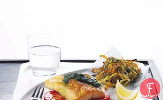 Omble Chevalier Grillé avec Sauce au Basilic et Tomate