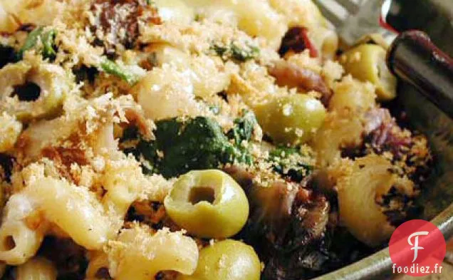 Pâtes et Légumes verts aux Olives et à la Feta
